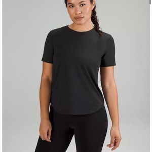 Lululemon High Neck Running Running Short Sleeve Shirt, size 10 Black